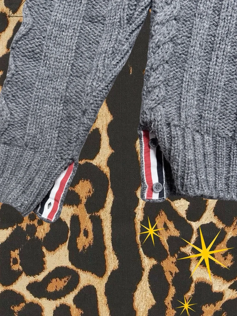THOM BROWNE. | 100% Wool | New York Gray Cable Knit Sweater | Men’s Size 4